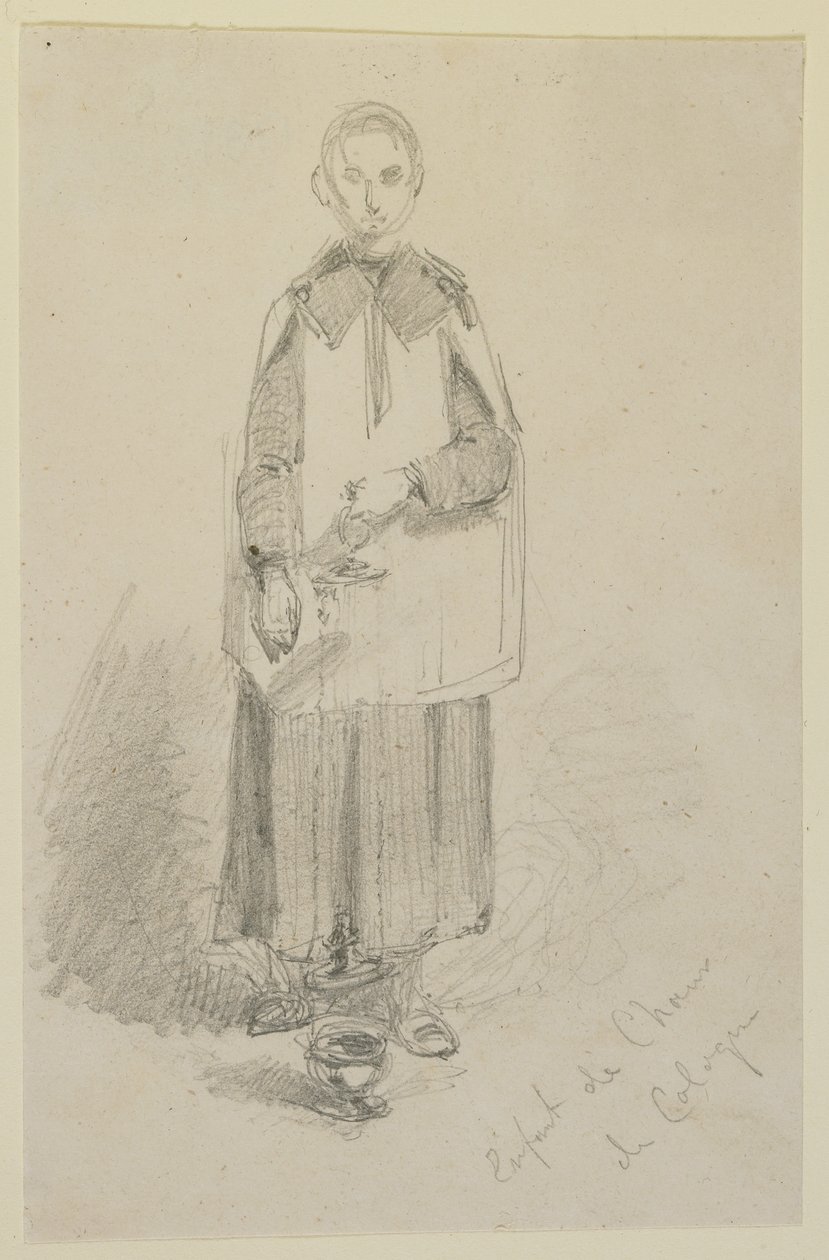 Kordreng fra Köln, 1858 (blyant på hvidt papir) af James Abbott McNeill Whistler