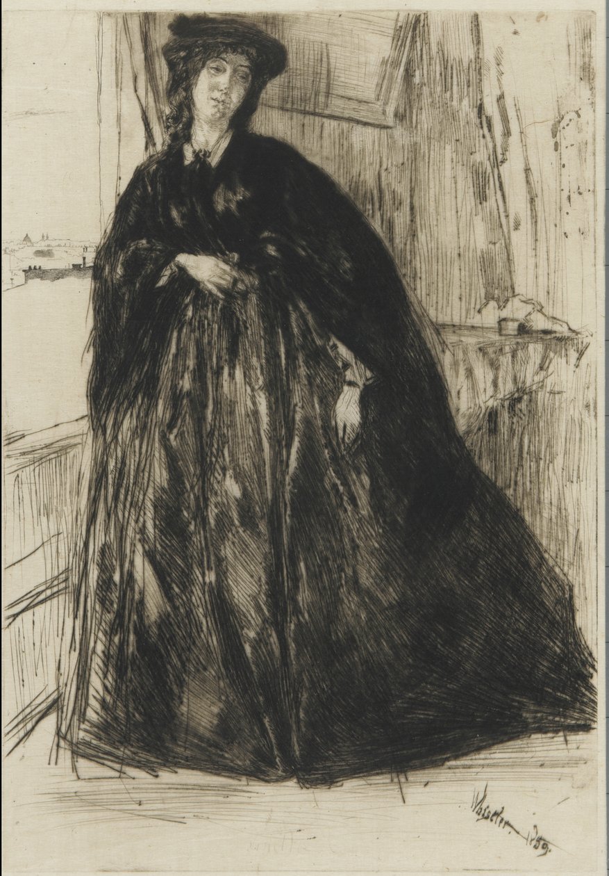 Finette, 1859 (tørnål på papir) af James Abbott McNeill Whistler
