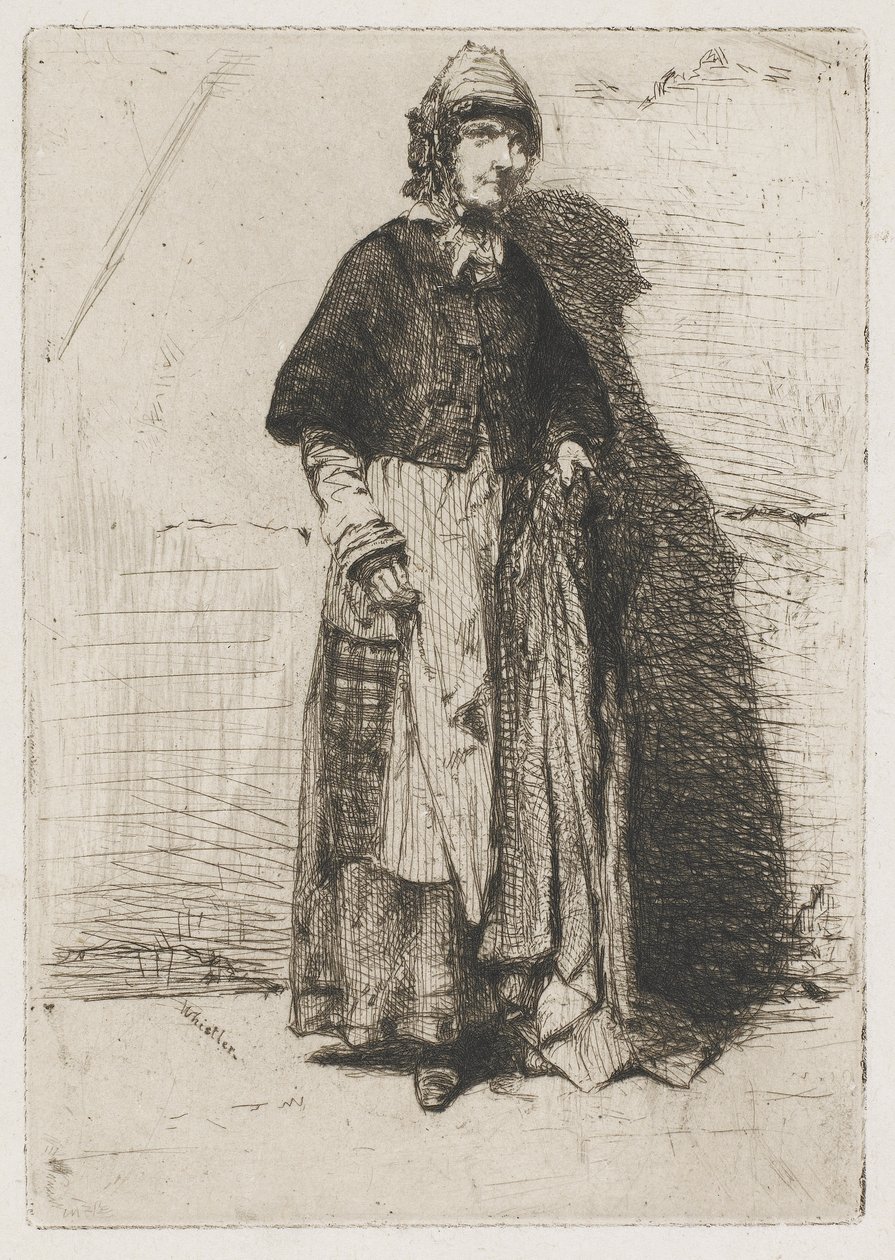 La Mere Gerard, 1858 (radering på papir) af James Abbott McNeill Whistler