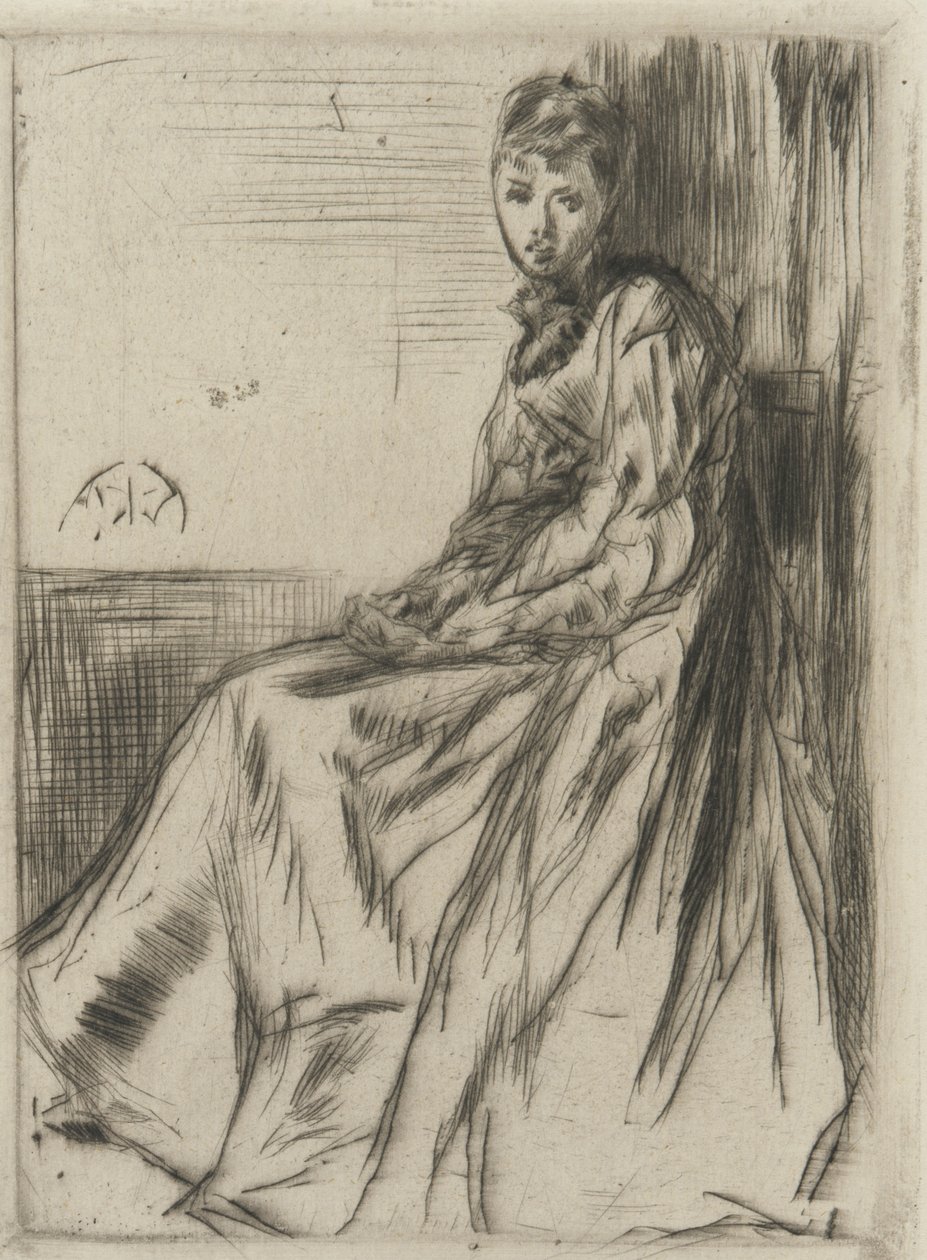 Maude, siddende, 1873 (tørpunkt på papir) af James Abbott McNeill Whistler