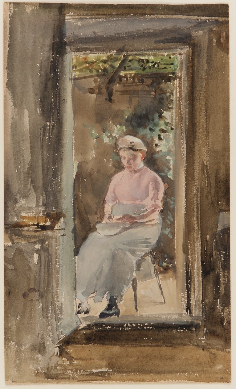 Pink note: Shelling Peas, 188384 af James Abbott McNeill Whistler