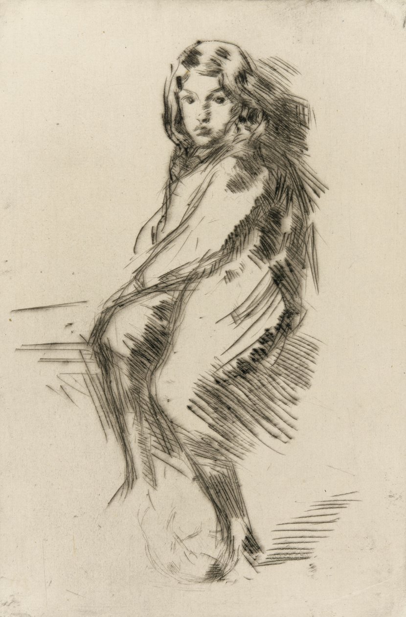 Drengen, ca.1873-75 (tørnål på papir) af James Abbott McNeill Whistler