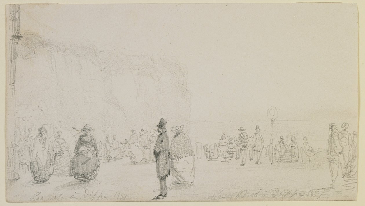 Kysten ved Dieppe, 1857 (blyant på råhvidt vævet papir) af James Abbott McNeill Whistler