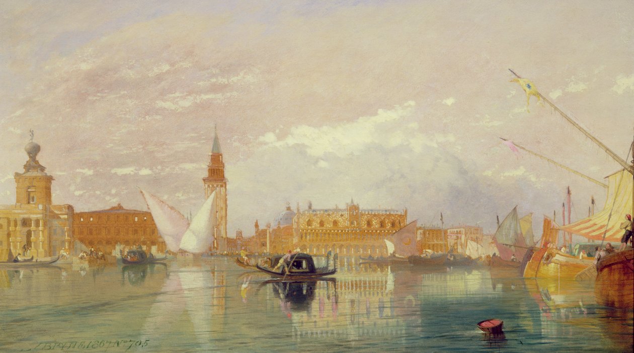 Udsigt over Venedig, 1867 af James Baker Pyne