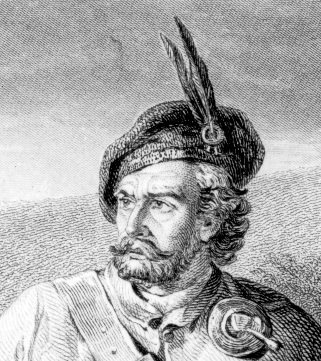Rob Roy Parting Duellists Rashleigh og Francis Osbaldistone, graveret af John Le Conte (fl.1850-86) 1867 (detalje af 105434) af James Blake McDonald
