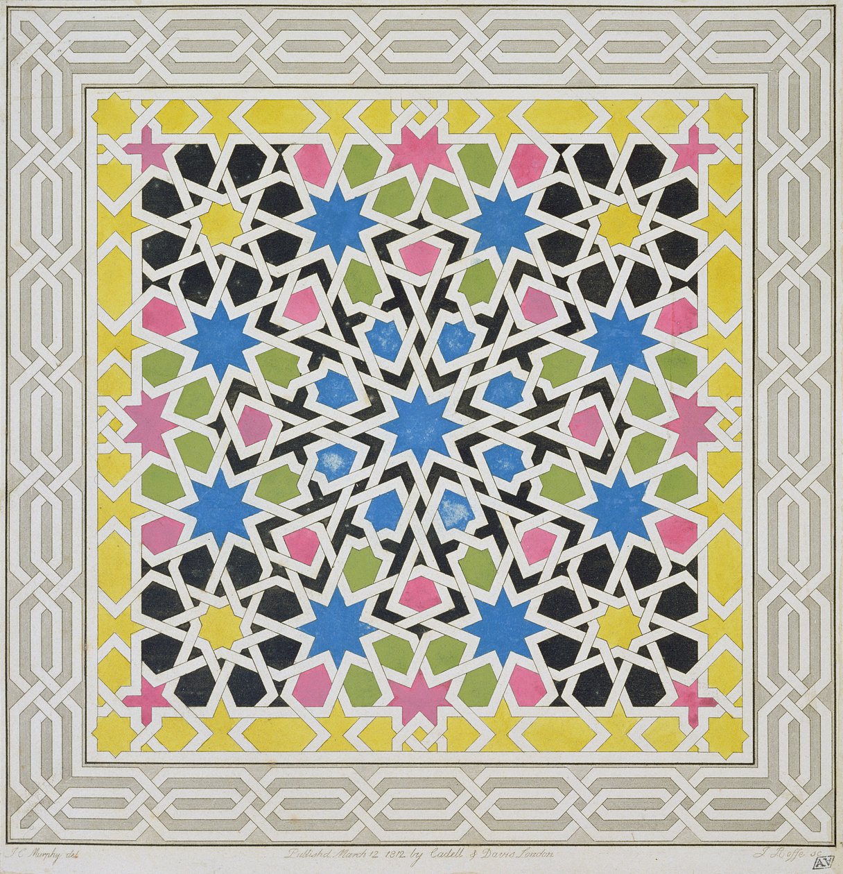 Mosaikdesign fra Alhambra, fra 
