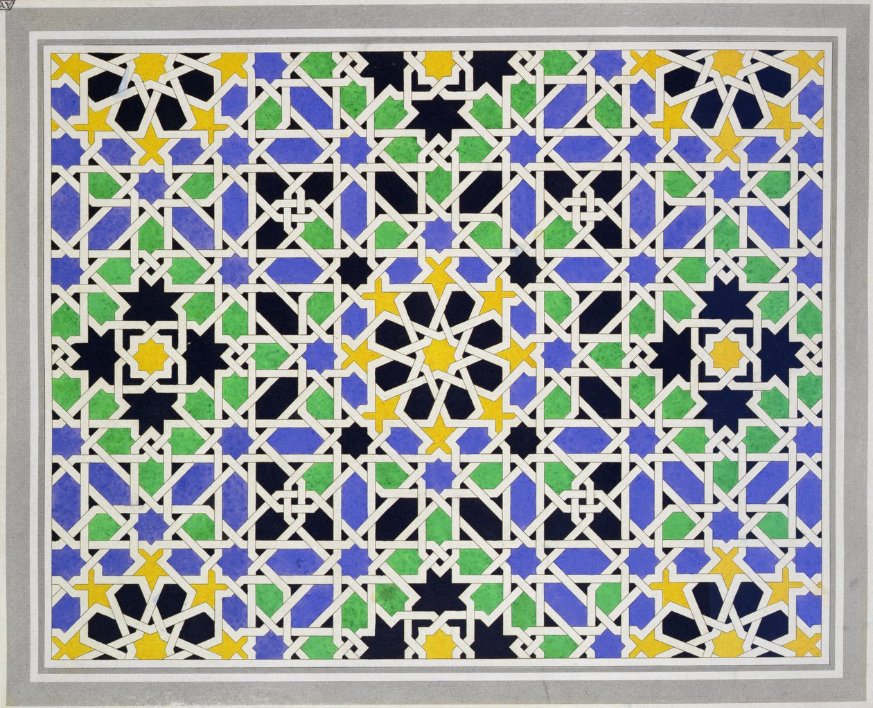 Mosaik i dado af døren i de to søstres sal, Alhambra, fra 
