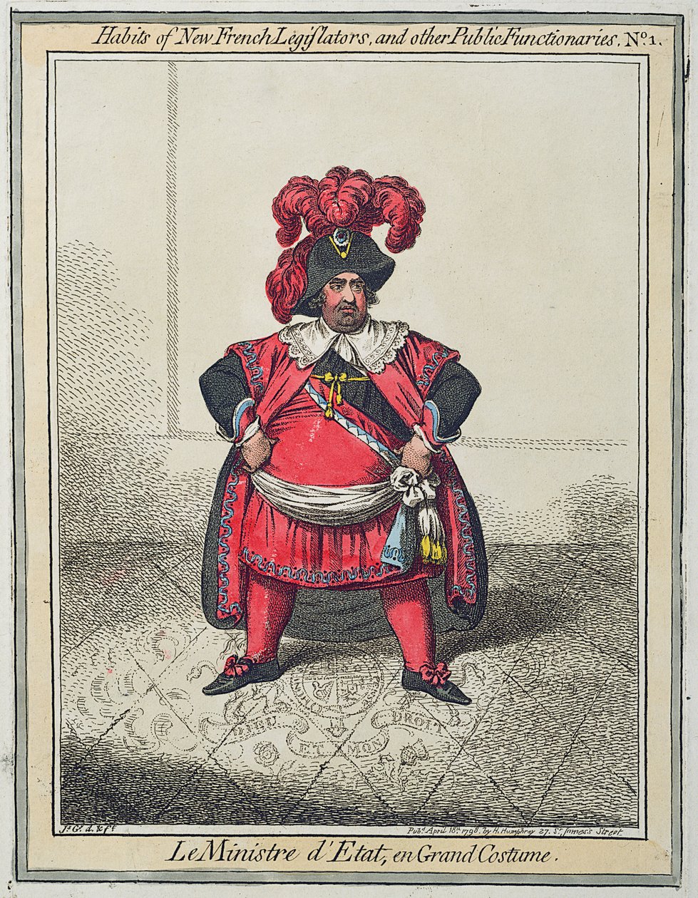 Maniac Ravings, or Little Boney in a strong Fit, 1805 (håndkoloreret radering) af James Gillray