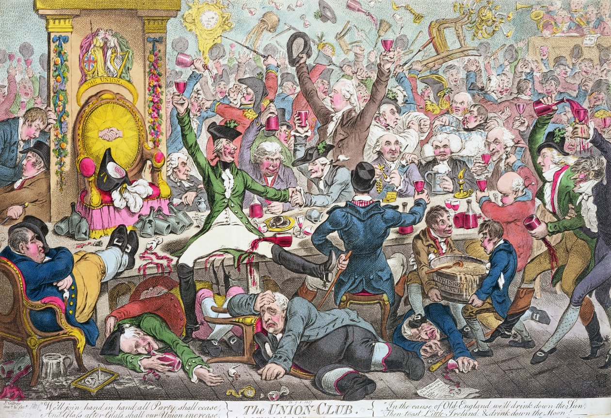 The Union Club, 1801 (farvegravering) af James Gillray