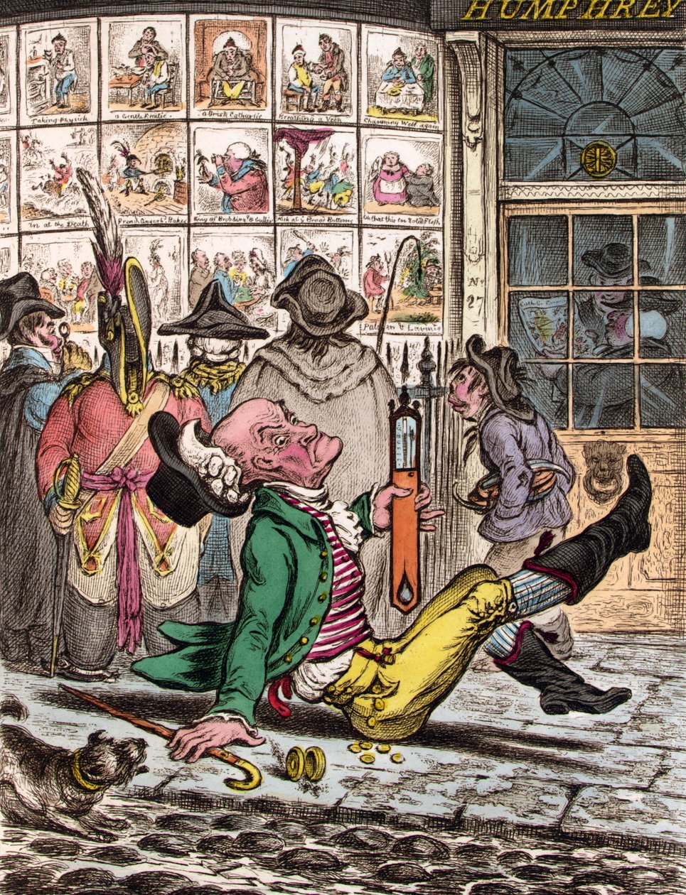 Meget glat vejr, 1808 af James Gillray