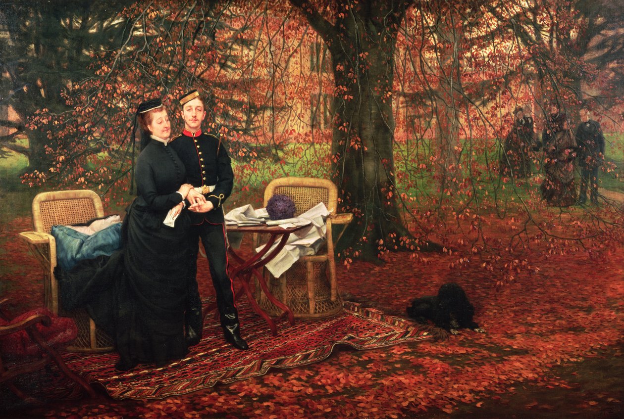 Kejserinde Eugenie (1826-1920) og Eugene-Louis Napoleon Bonaparte (1856-79) på Camden Place, Chislehurst af James Jacques Joseph Tissot