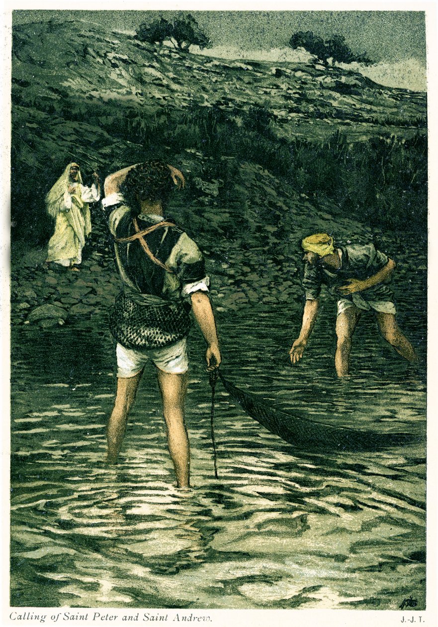 Kald af Sankt Peter og Sankt Andreas - Bibelen af James Jacques Joseph after Tissot