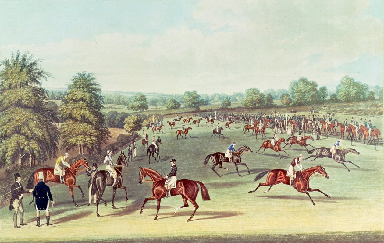 Epsom: forbereder sig til start, 1830 af James Pollard