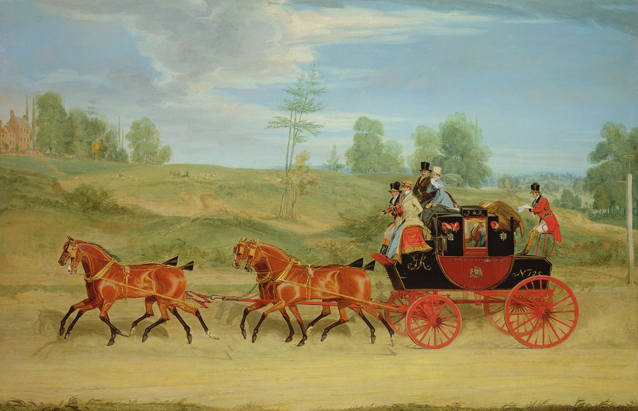 Manchester og London Royal Mail Coach af James Pollard