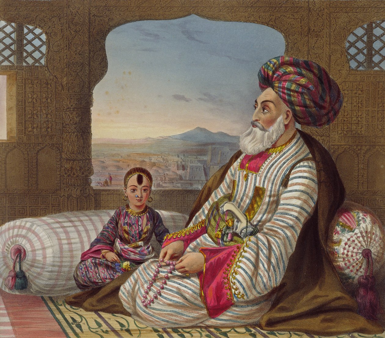 Dost Mahommed (1793-1863) Konge af Caubul og hans yngste søn, plade 2 fra 