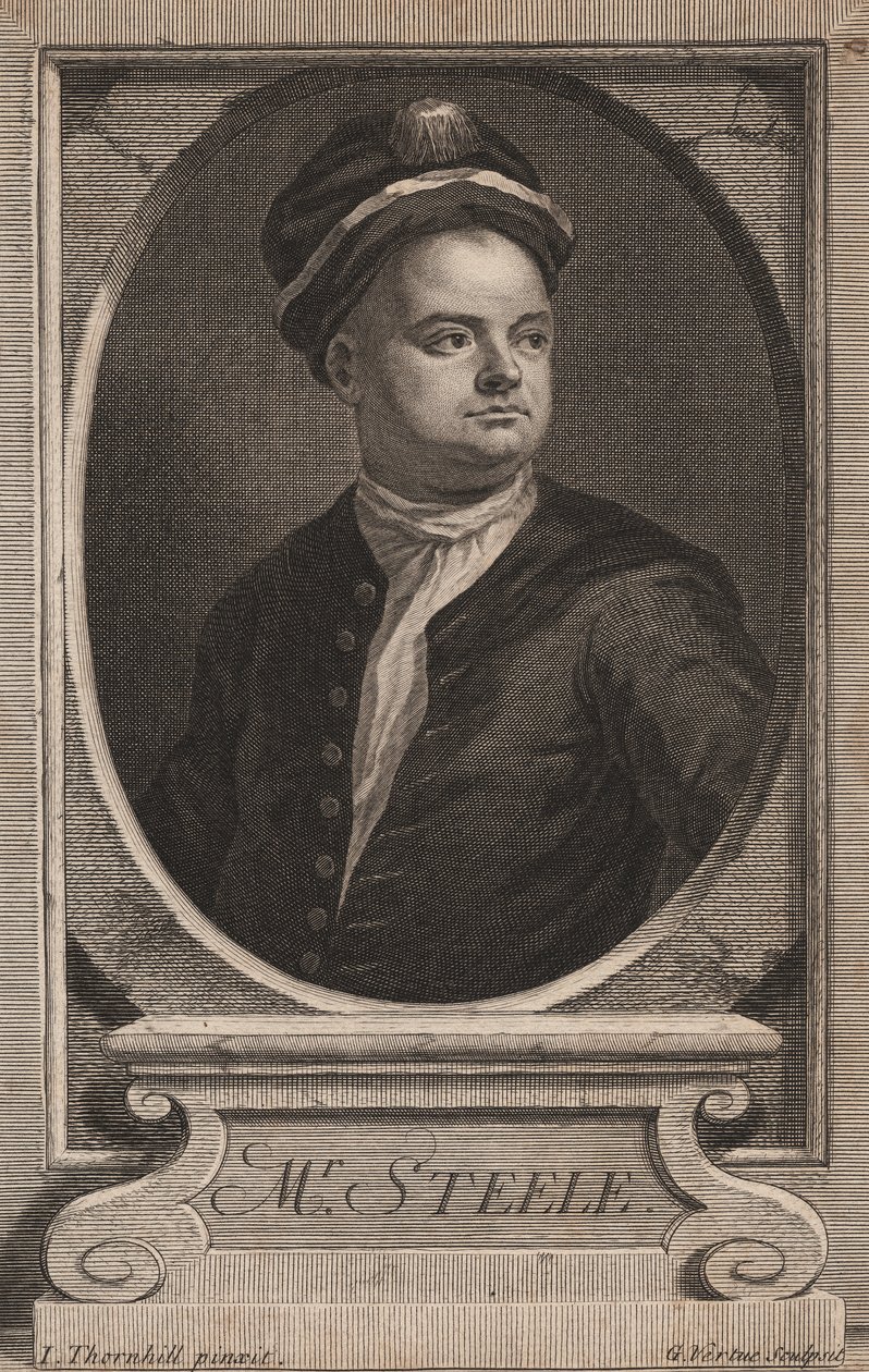 Richard Steele, graveret af George Vertue (1683-1756), ca. 1714 af James Thornhill
