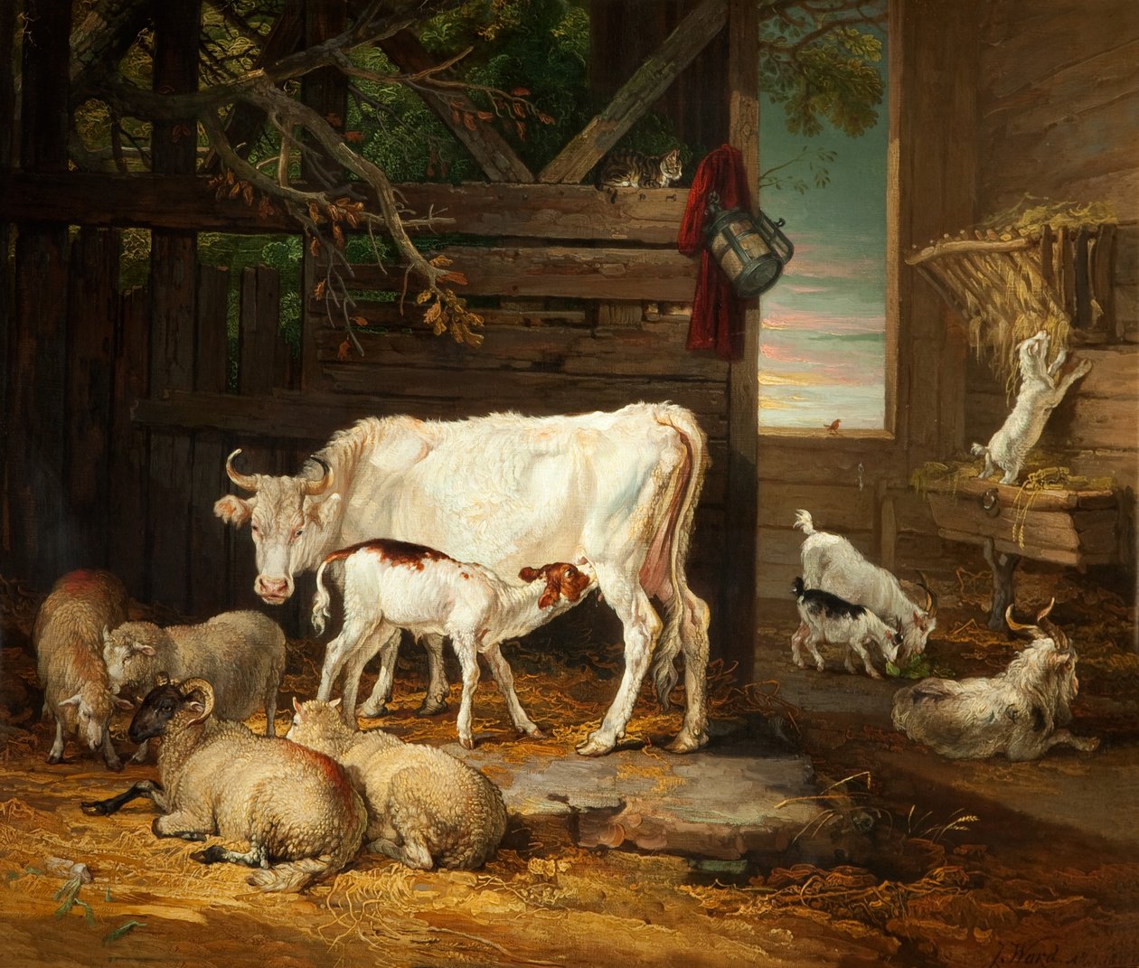 Interiør af en stald, 1810 af James Ward