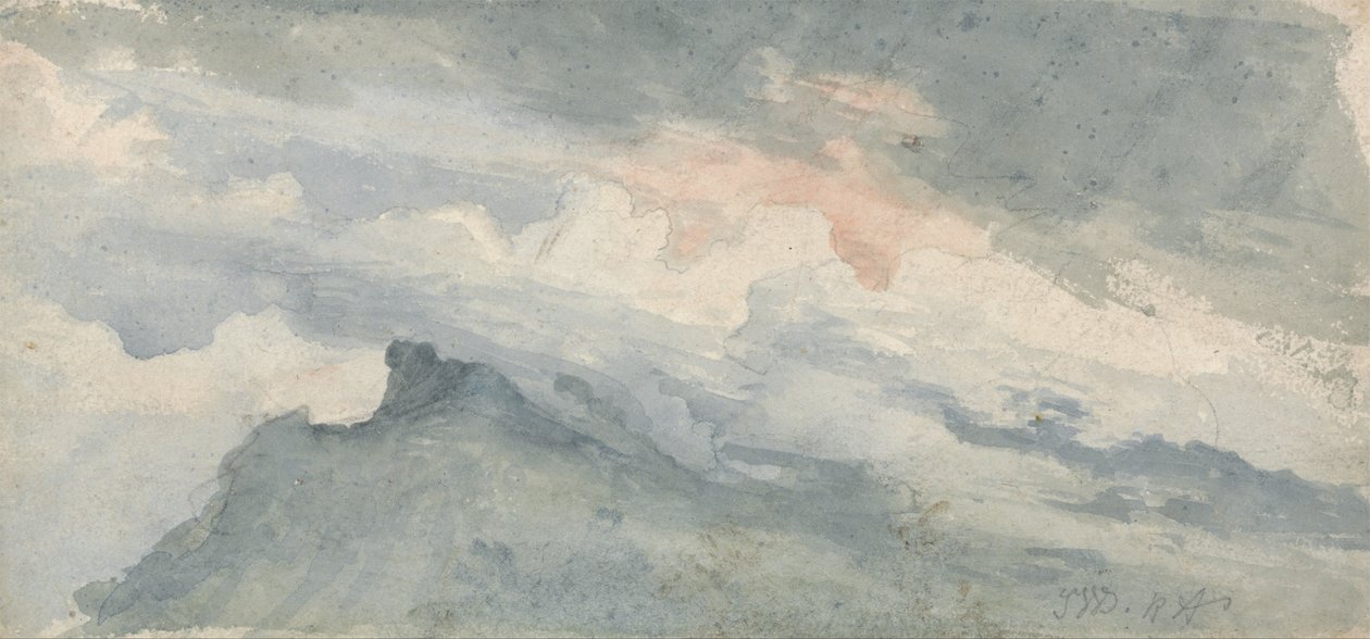Undersøgelse af en bakketop og himlen af James Ward