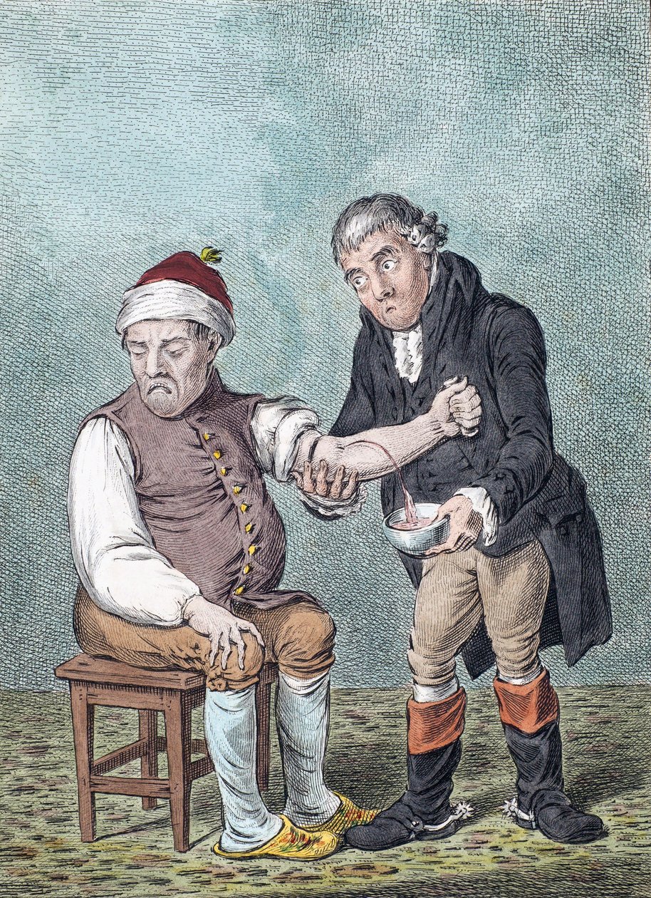 Blodudslip. Blodudladning. (Print) af James (after) Gillray
