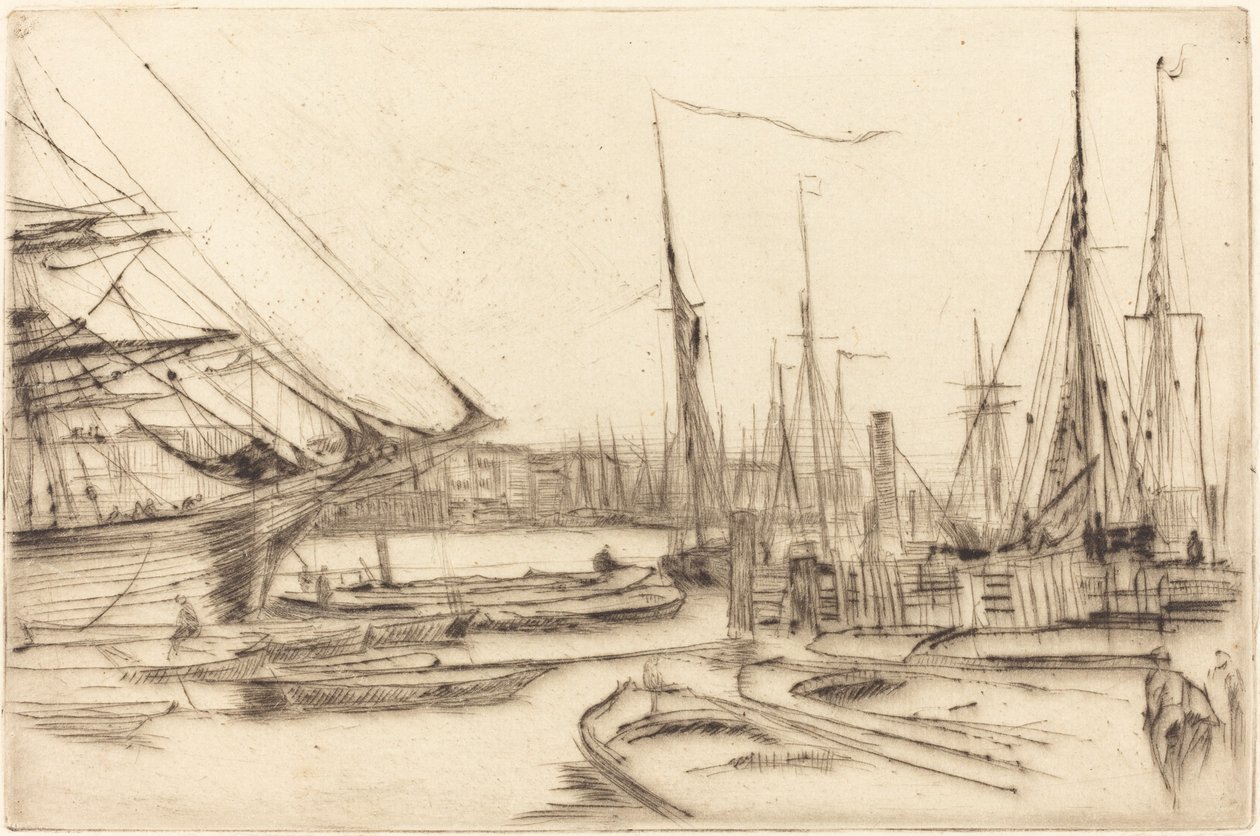 En skitse fra Billingsgate, 1878. af James Abbott McNeill Whistler