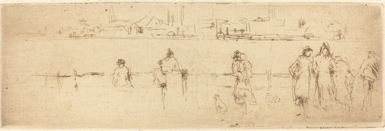 En skitse på dæmningen. af James Abbott McNeill Whistler