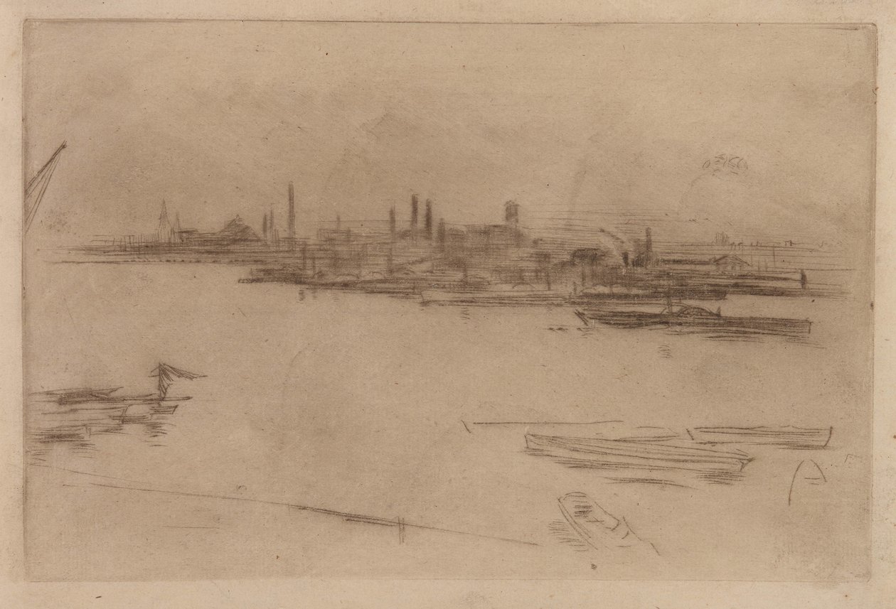 Battersea Morn, 1875. af James Abbott McNeill Whistler