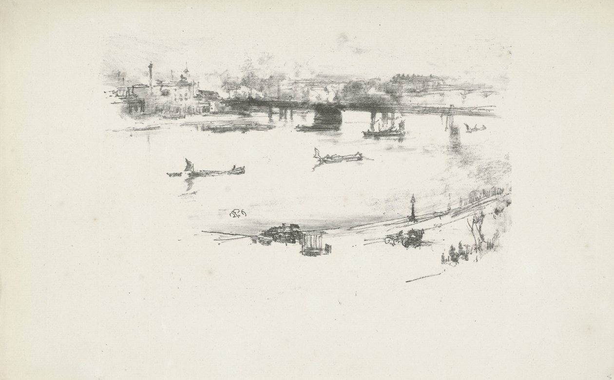 Charing Cross Railway Bridge af James Abbott McNeill Whistler