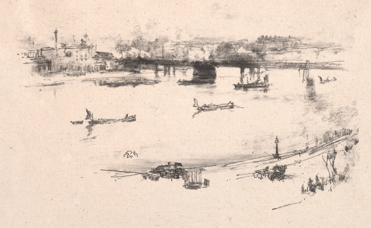 Charing Cross Railway Bridge, 1896. af James Abbott McNeill Whistler