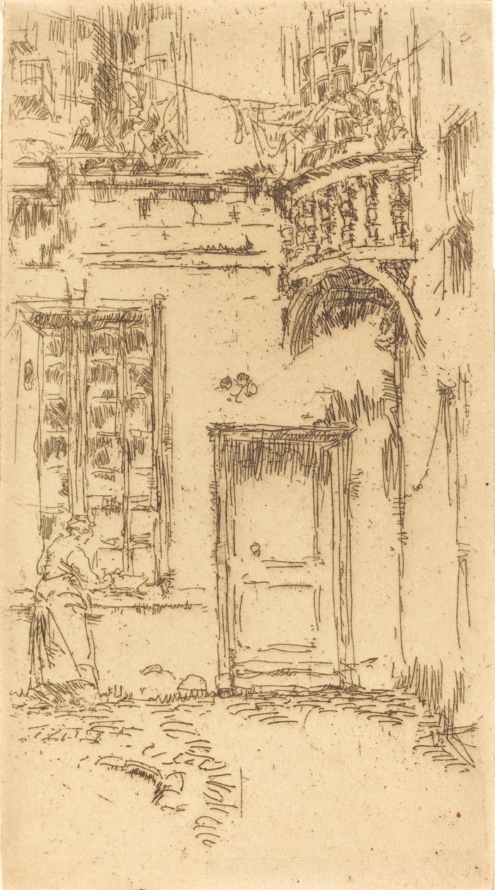 Gårdhave, Rue P.L. Kurer, 1888. af James Abbott McNeill Whistler