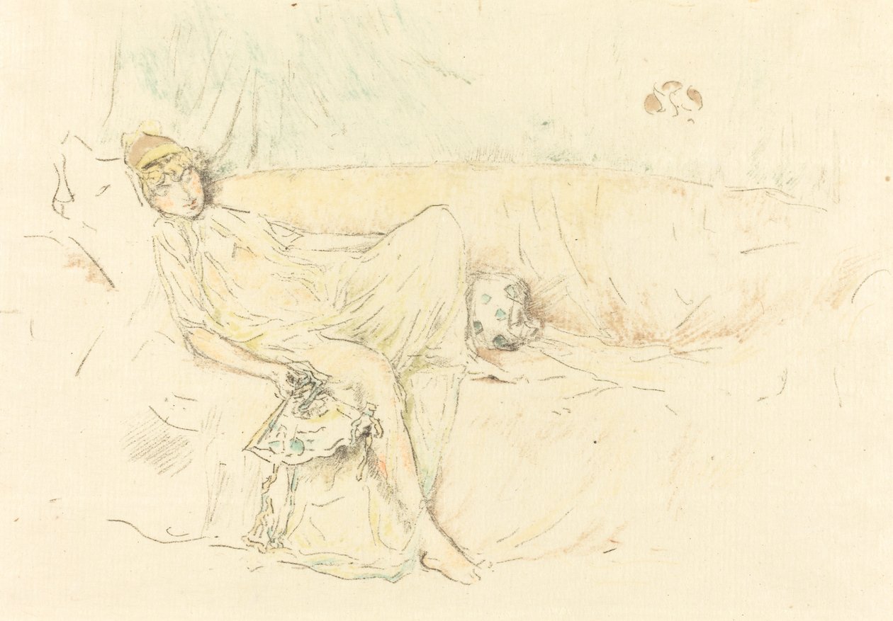 Draperet figur, liggende, 1892. af James Abbott McNeill Whistler