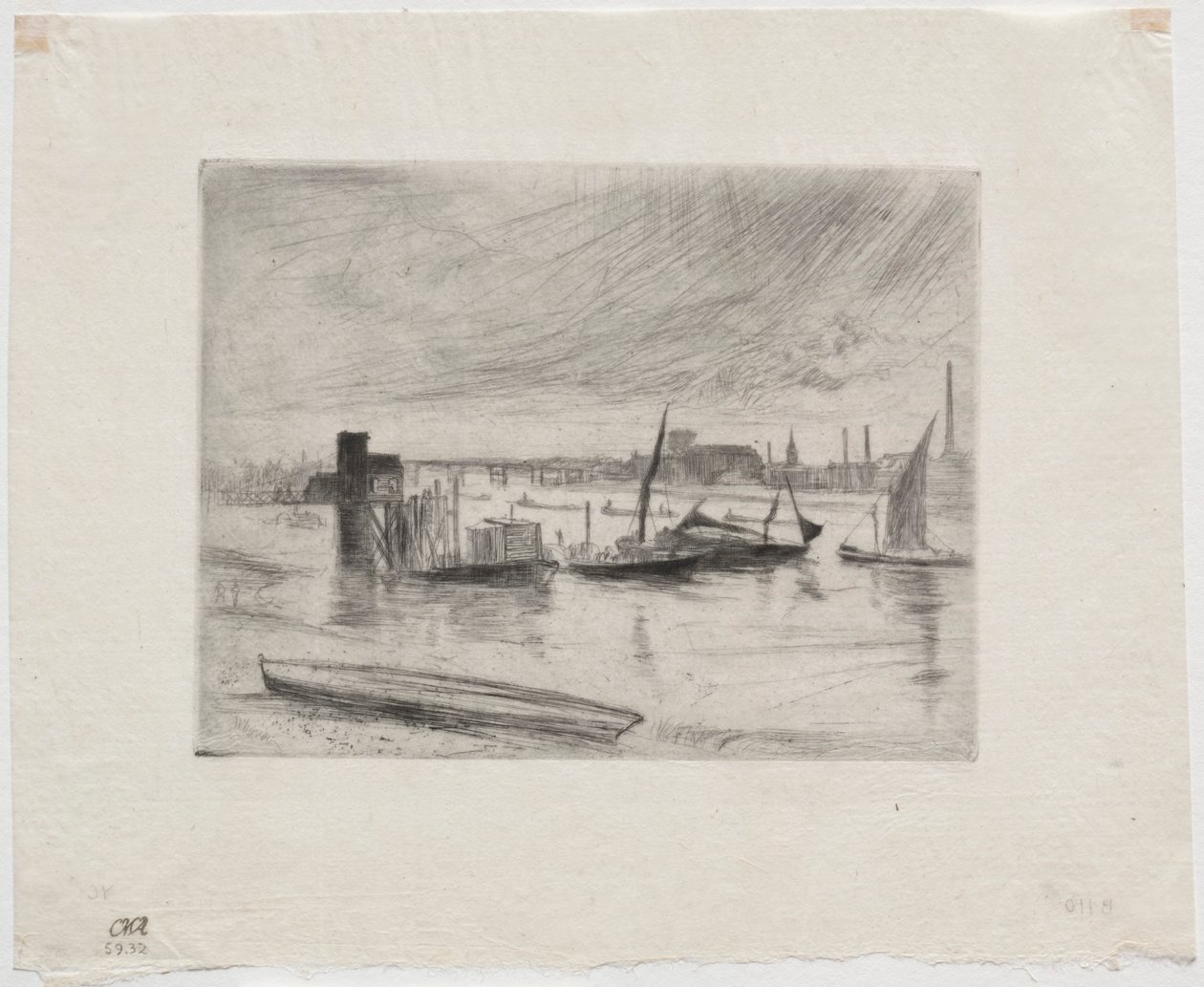 Tidlig morgen, Battersea. af James Abbott McNeill Whistler