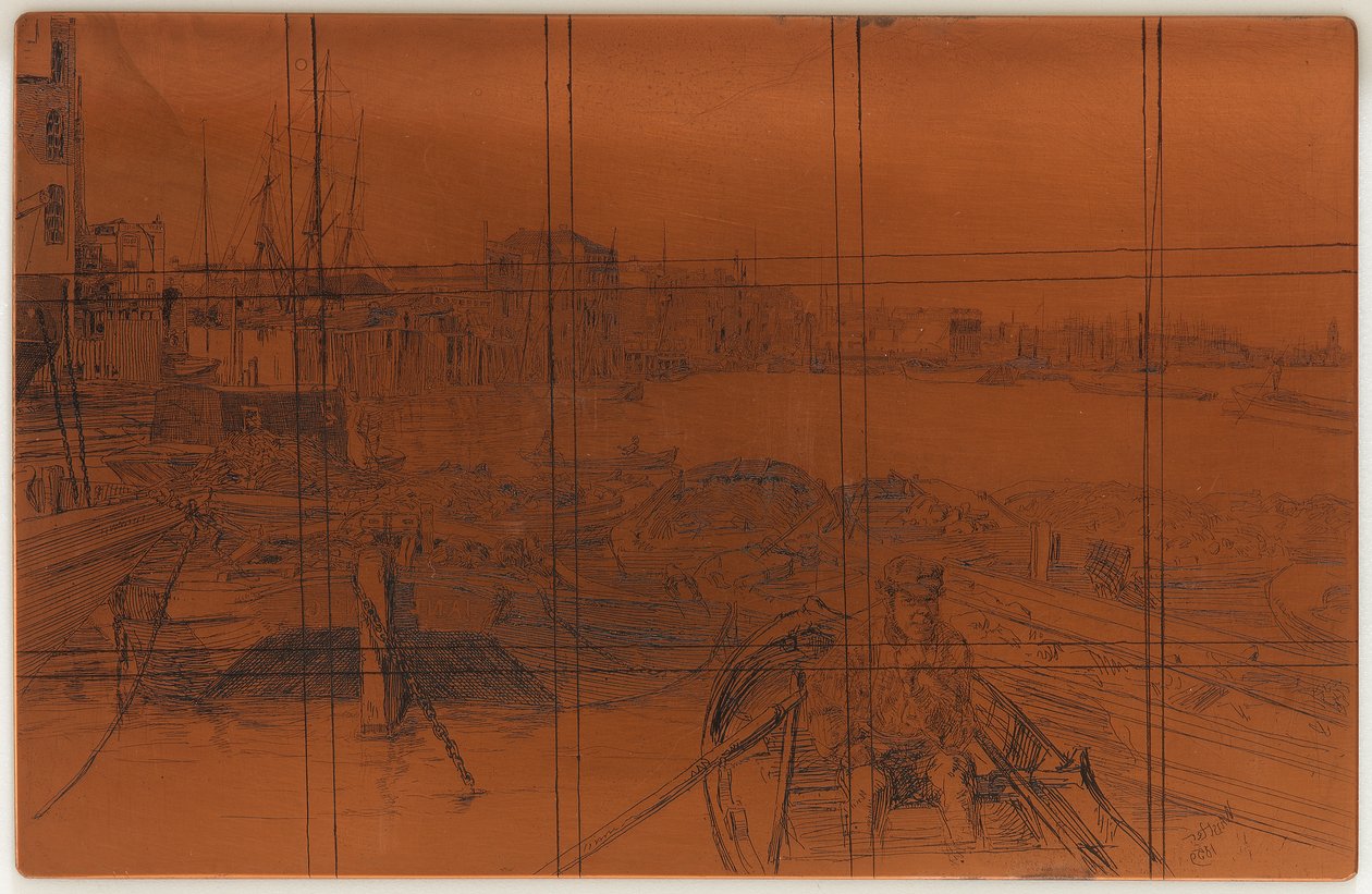Ætseplade: The Pool, 1859. af James Abbott McNeill Whistler