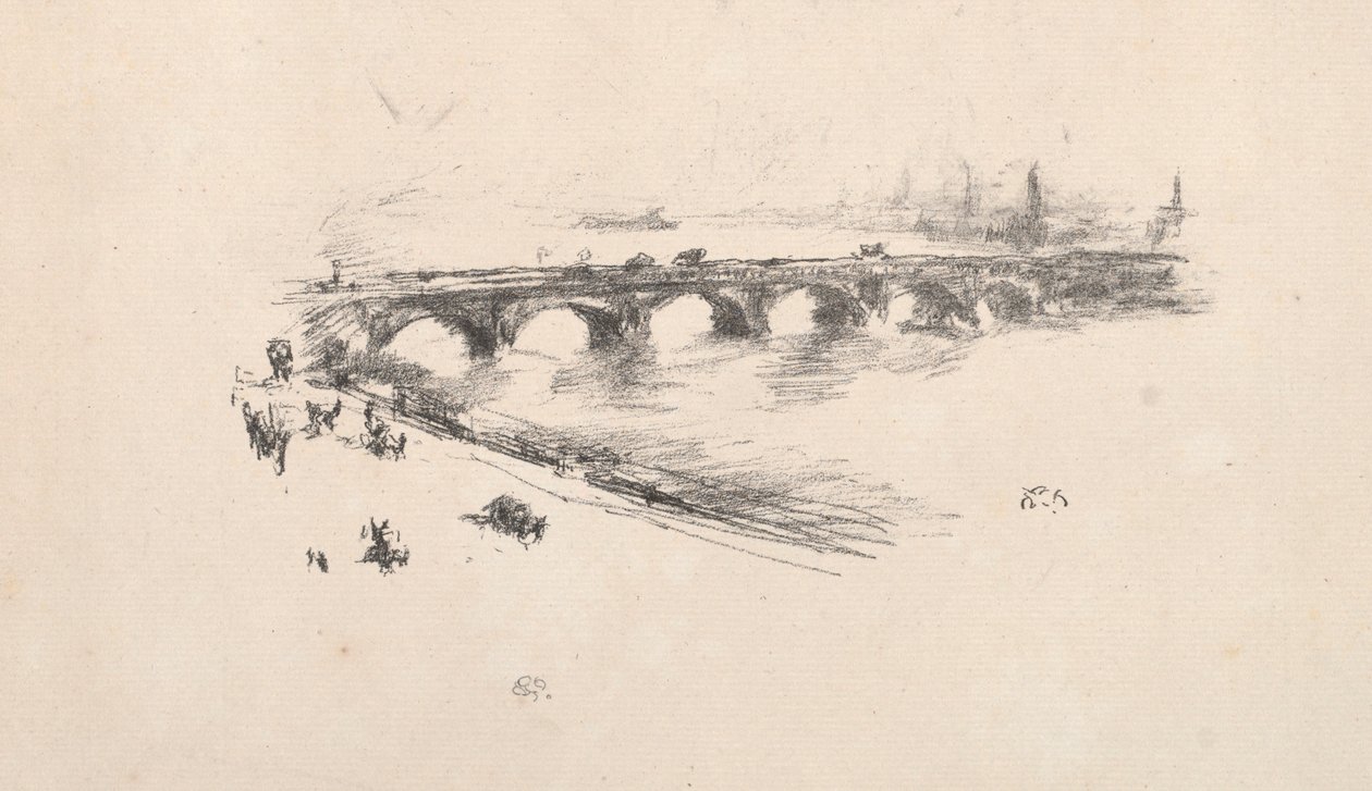 Aften, Little Waterloo Bridge, 1896. af James Abbott McNeill Whistler