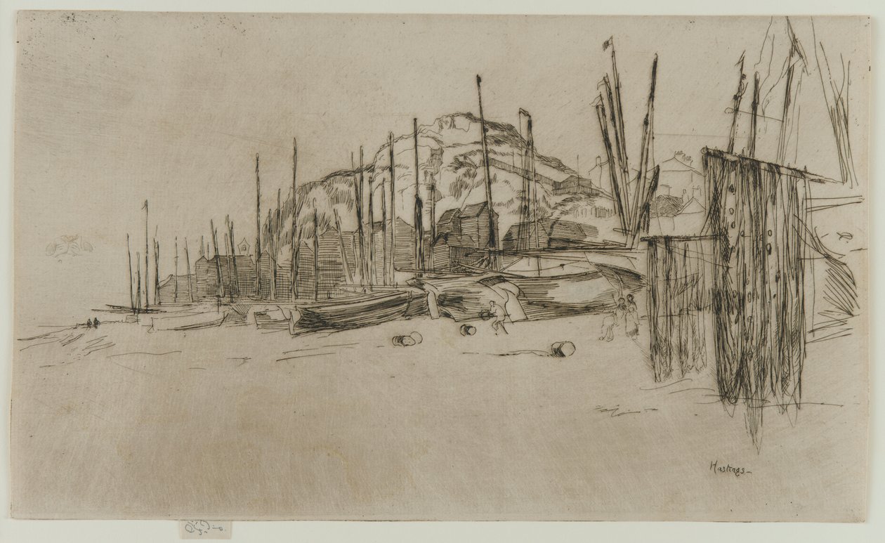 Fiskerbåde, Hastings, 1877. af James Abbott McNeill Whistler