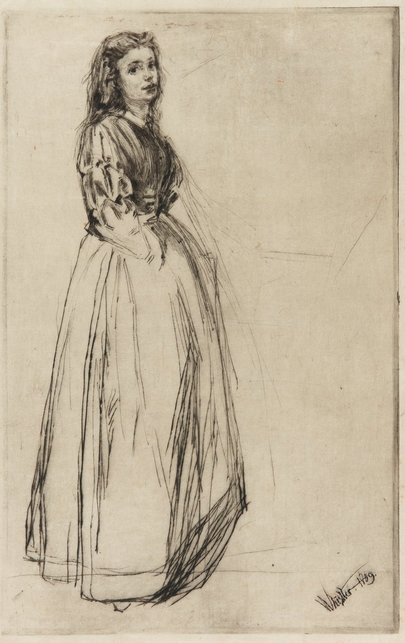 Fumette, stående, 1859. af James Abbott McNeill Whistler