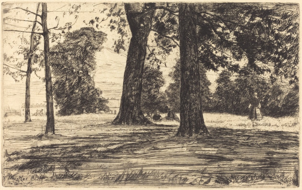 Greenwich Park, 1859. af James Abbott McNeill Whistler