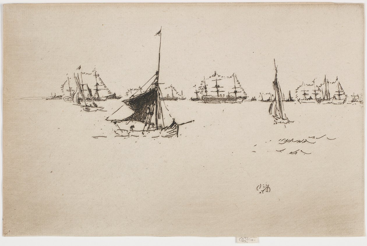 Hendes Majestæts flåde: Aften, 1887. af James Abbott McNeill Whistler