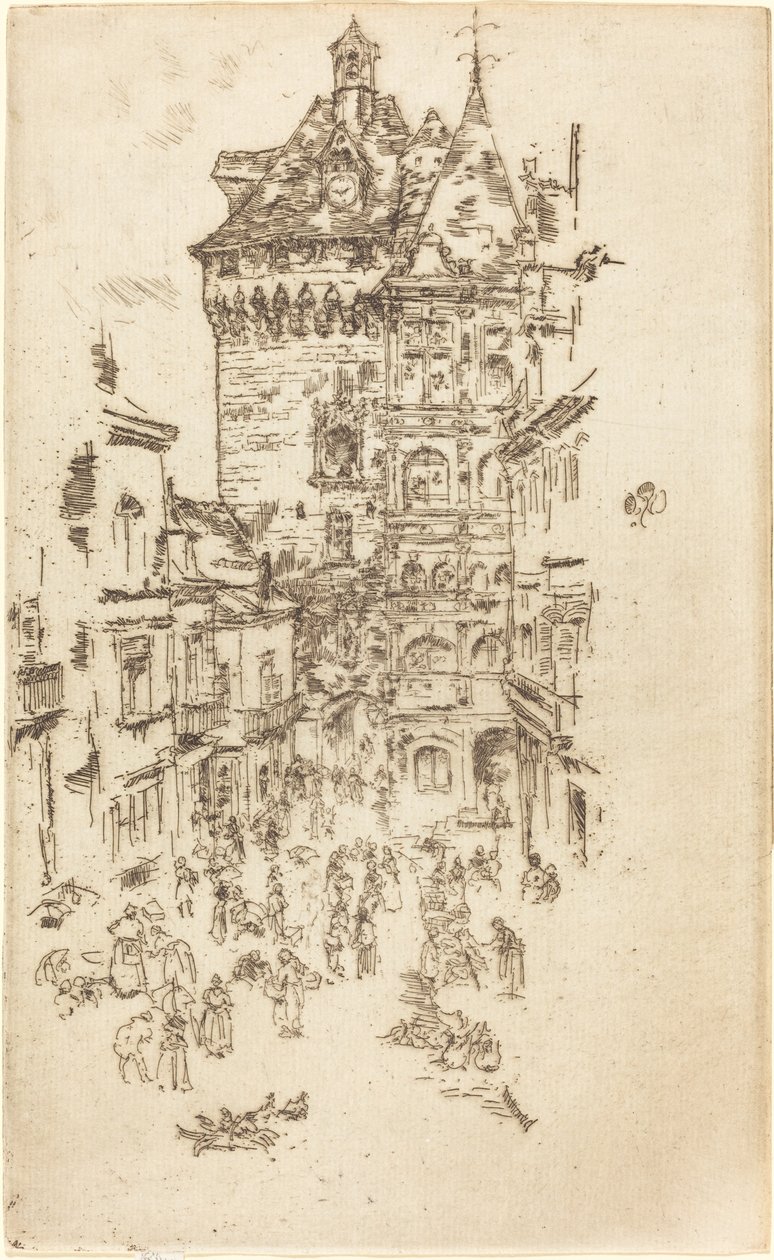 Rådhus, Loches, 1888. af James Abbott McNeill Whistler