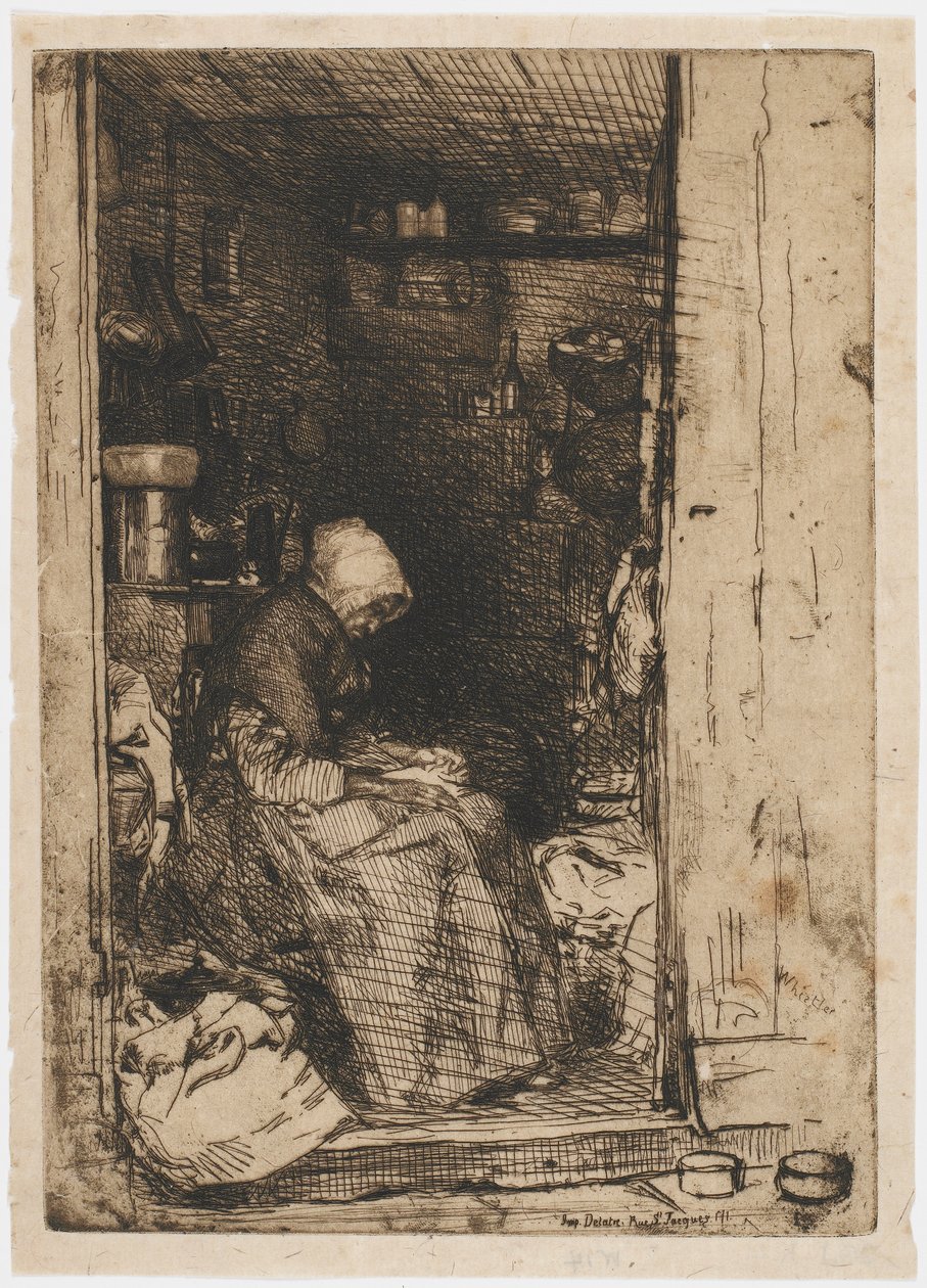 La Vieille Aux Loques, 1858. af James Abbott McNeill Whistler