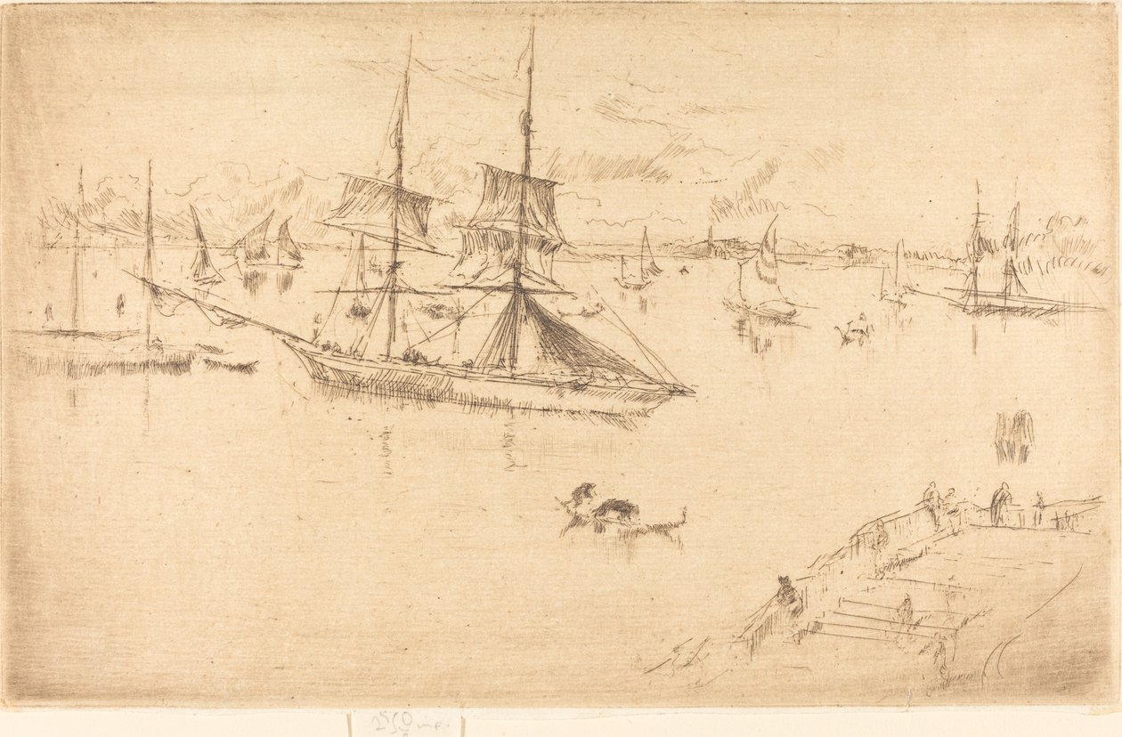 Lagune: middag, 18791880. af James Abbott McNeill Whistler
