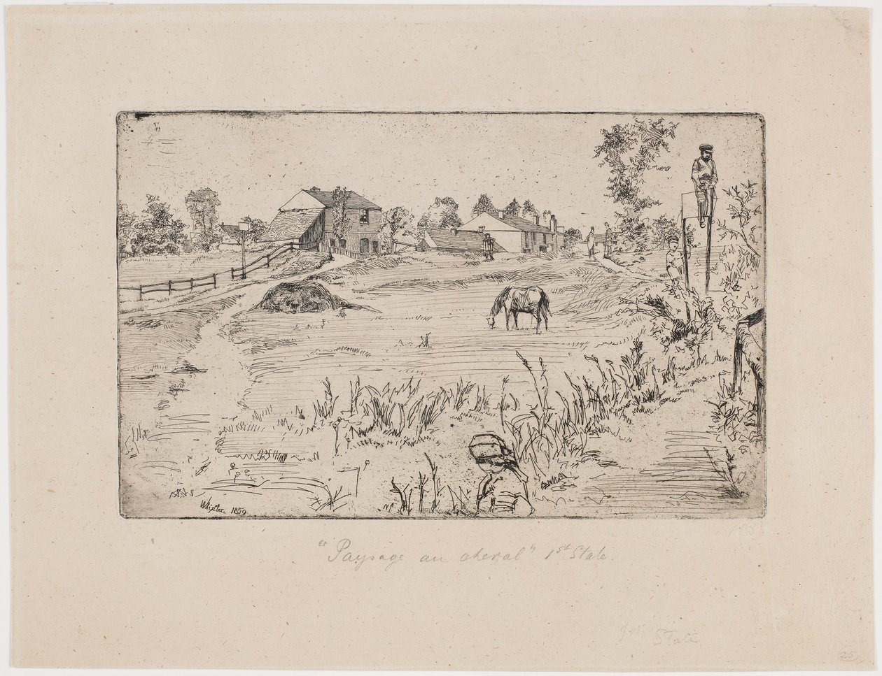 Landskab med heste, 1859. af James Abbott McNeill Whistler