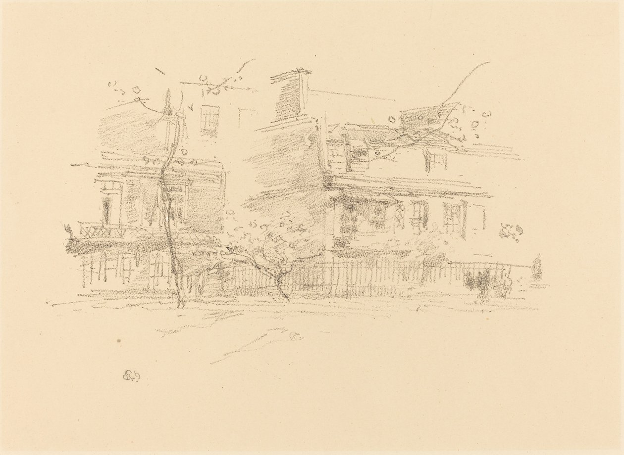 Lindsay Row, Chelsea, 1888. af James Abbott McNeill Whistler