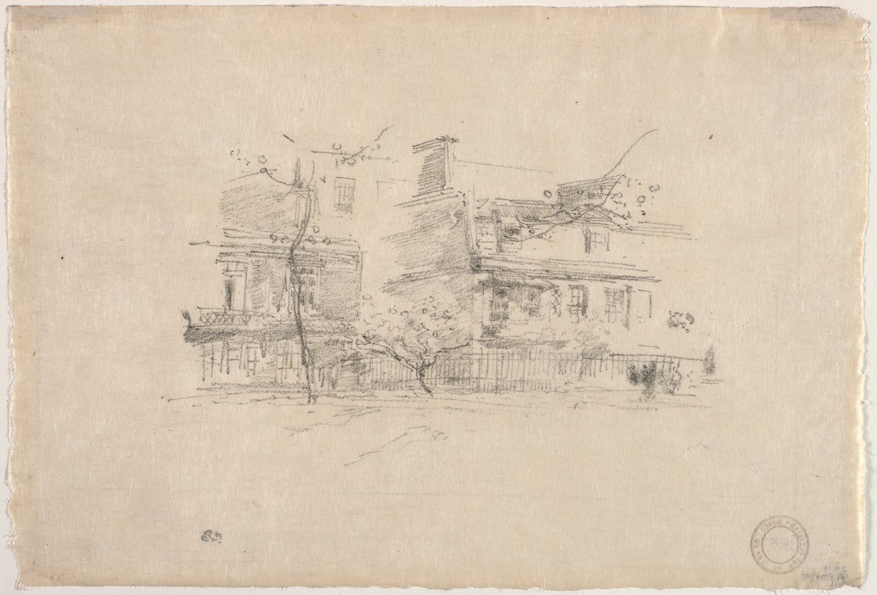 Lindsay Row, Chelsea, 1888. af James Abbott McNeill Whistler