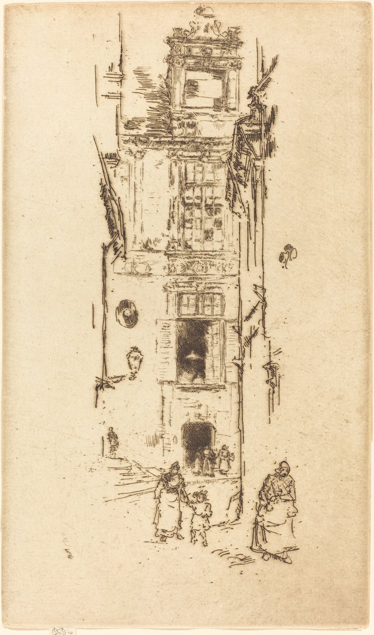 Rådhus, Loches, 1888. af James Abbott McNeill Whistler