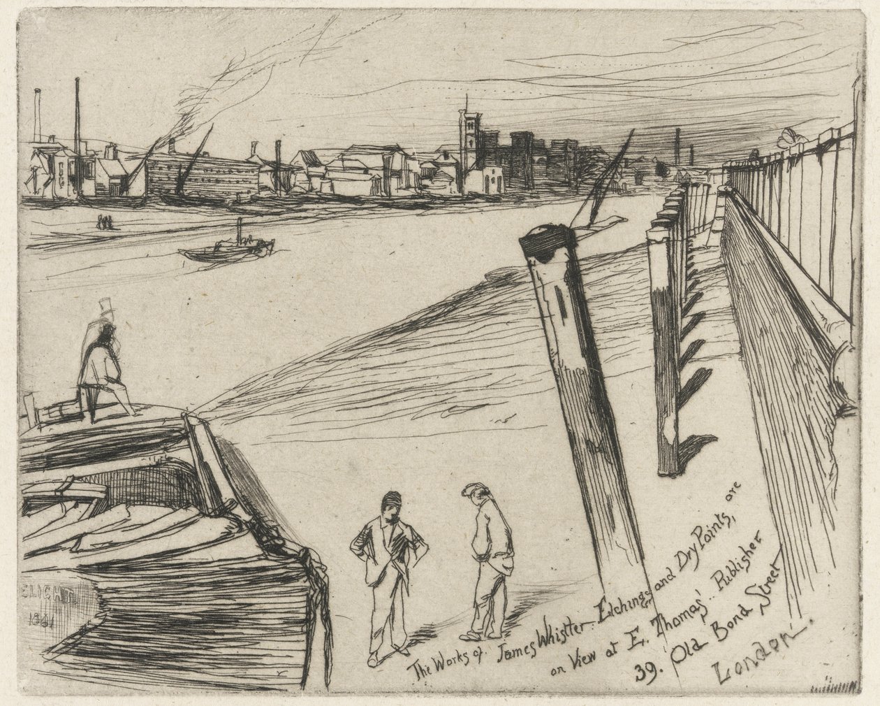 Millbank, 1861 (radering på papir) af James Abbott McNeill Whistler