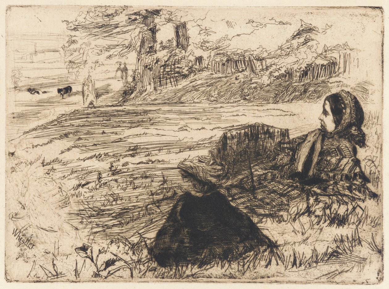 Plejepige og barn, 1859. af James Abbott McNeill Whistler