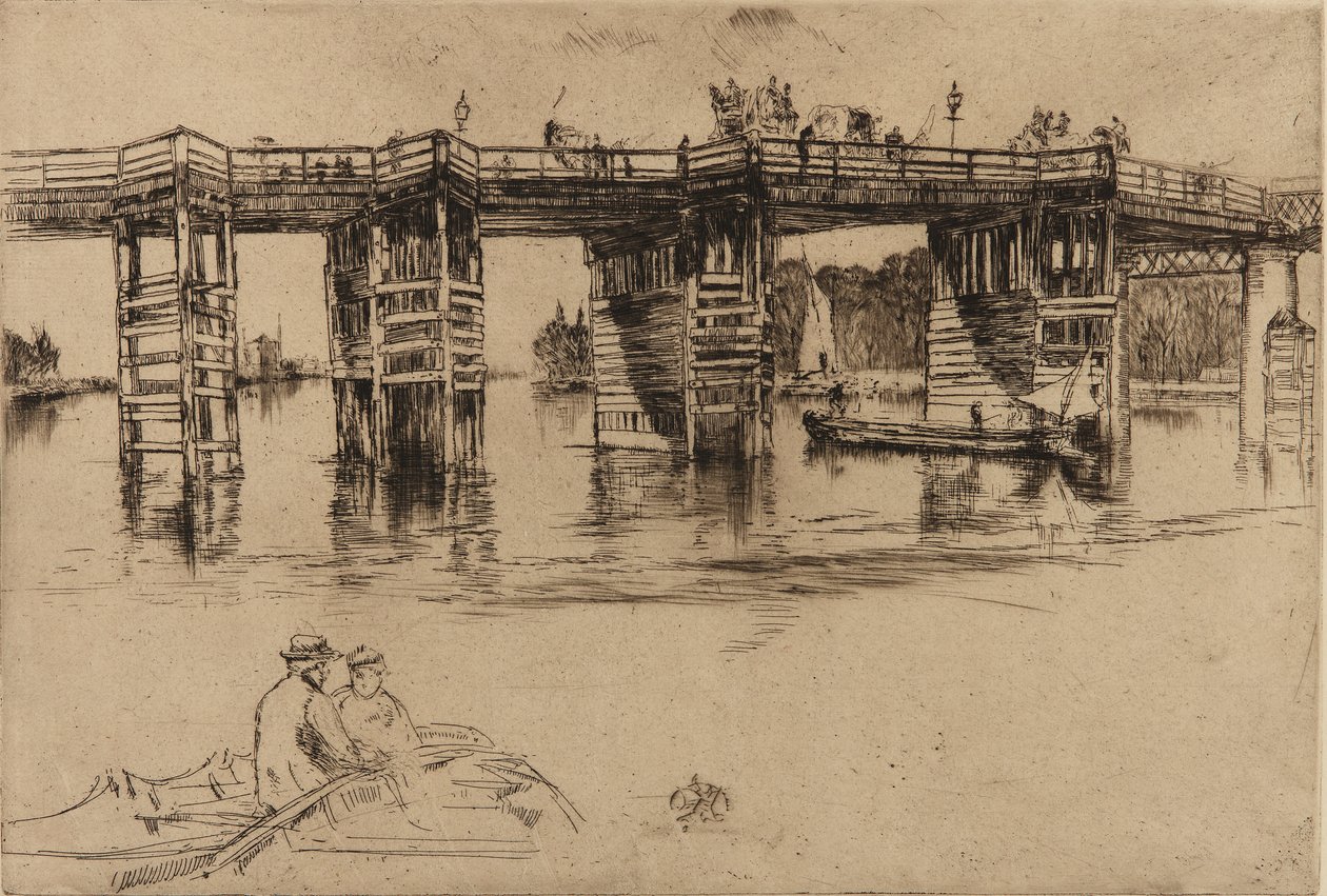 Old Putney Bridge, 1879. af James Abbott McNeill Whistler