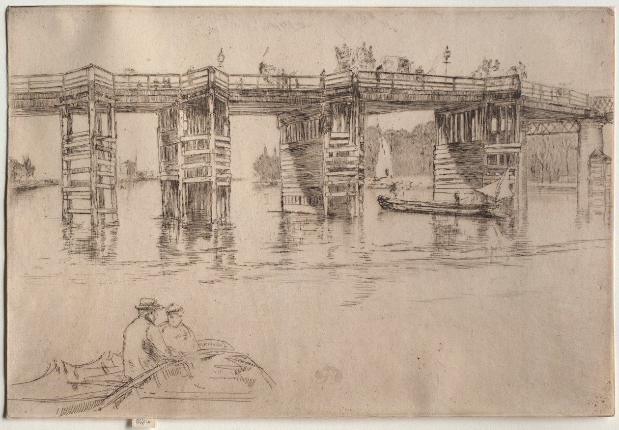 Old Putney Bridge, 1879. af James Abbott McNeill Whistler