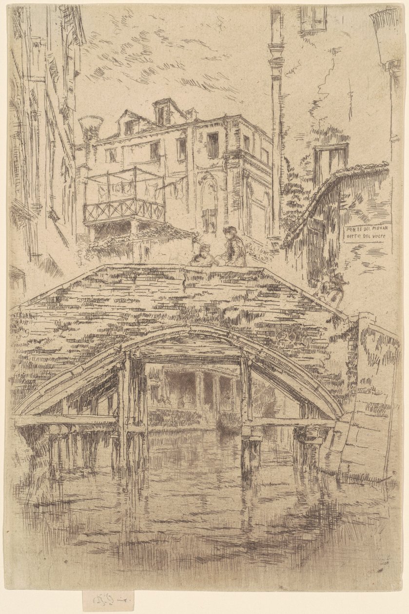 Piovan Bridge, 1879-1880. af James Abbott McNeill Whistler