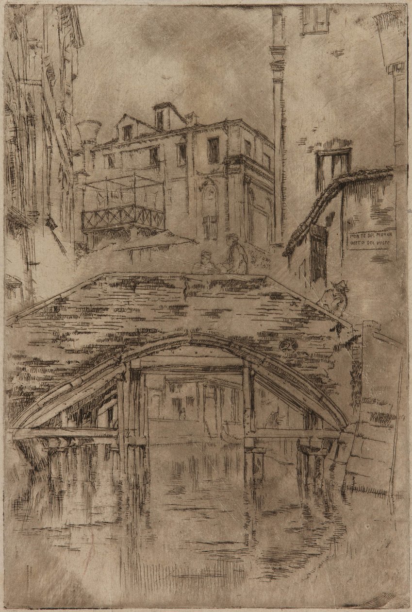 Piovan Bridge, 1879-1880. af James Abbott McNeill Whistler